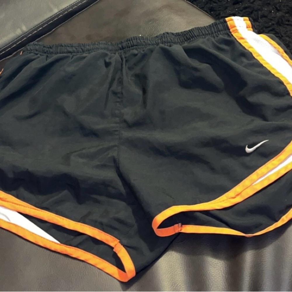 Nike Black Shorts with Orange and White Trim
